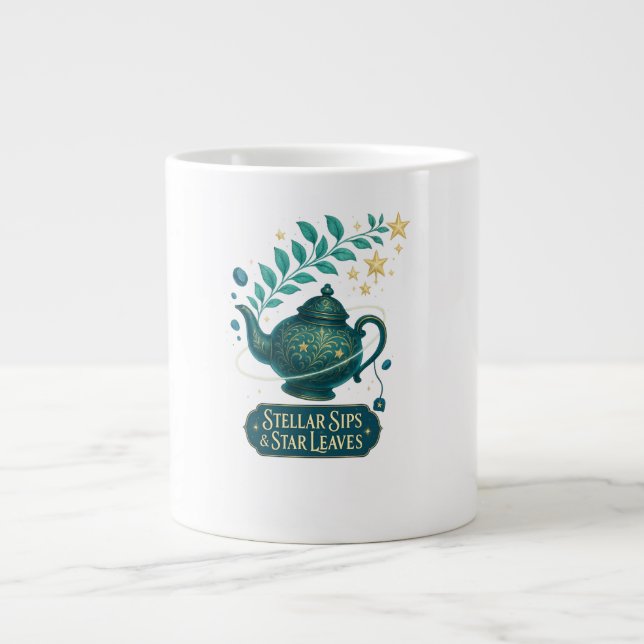 Stellar Sips & Star Blätter Tasse - Cosmic Tee Cup (Vorderseite)