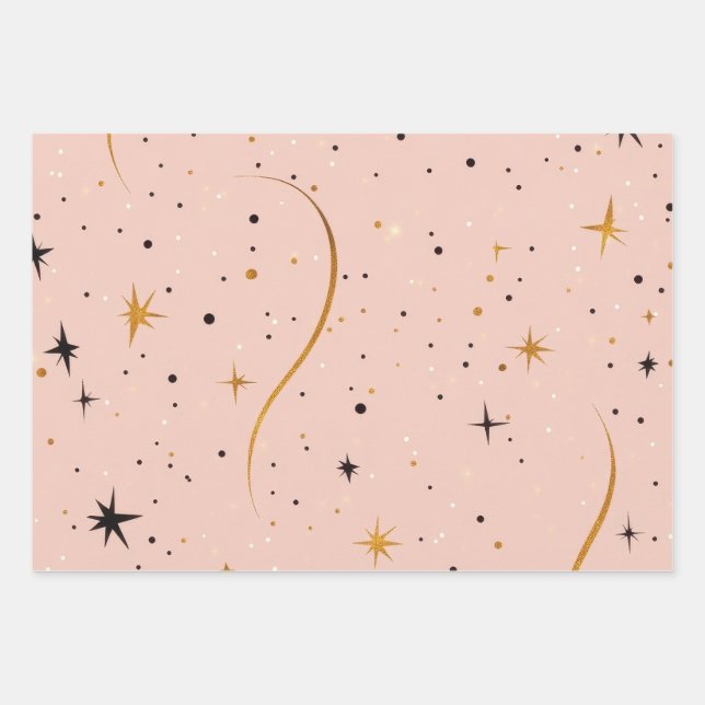 Stellar Wrap - Geschenkpapier mit Star Detai Set (Vorderseite)