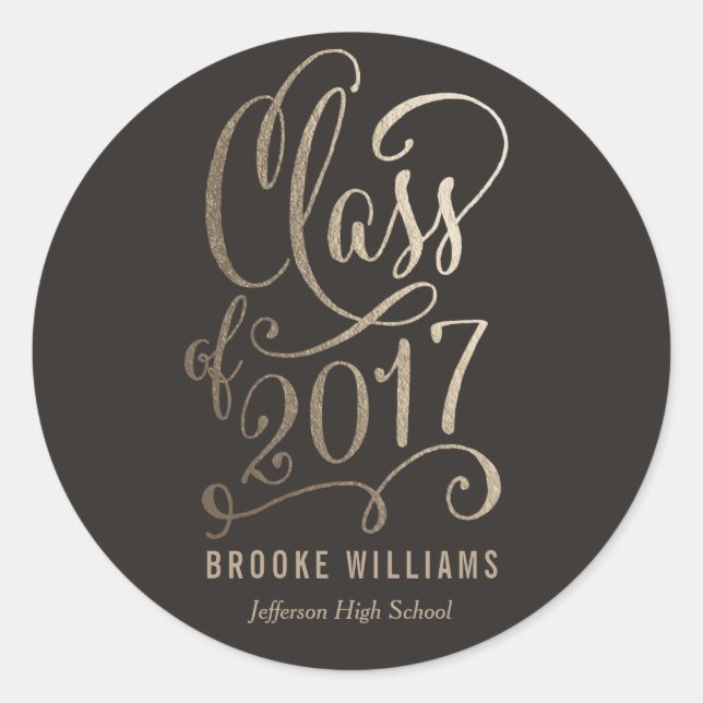 Stellar Year EDITABLE COLOR Abschluss Stickers (Vorderseite)