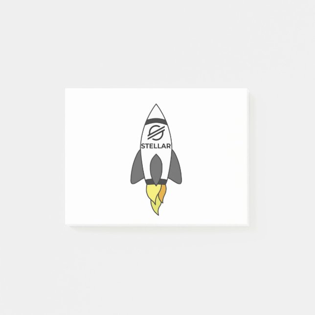 Stellar zur Mondrakete Post-it Klebezettel (Vorderseite)