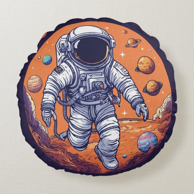 "stellare drift: pillow cover" rundes kissen (Vorderseite)