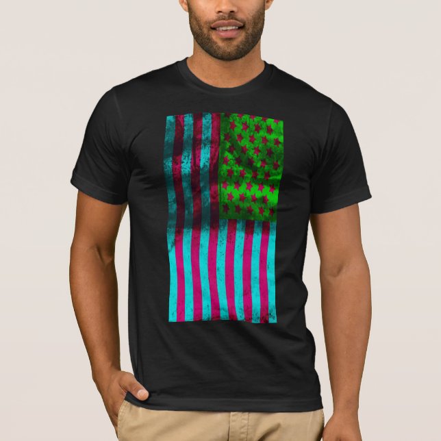StellaRoot amerikanische Flagge Juli 4. T-Shirt (Vorderseite)