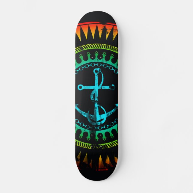 StellaRoot Anchor Down Gradient Grunge Not leidend Skateboard (Vorderseite)