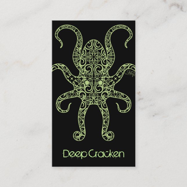 StellaRoot Cracken Kraken-Damast Visitenkarte (Vorderseite)