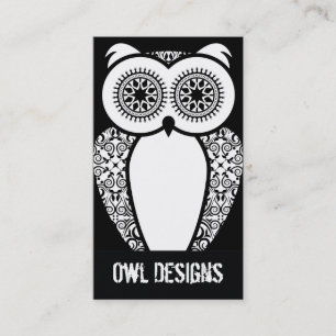 StellaRoot Hootie Owl Business Card auf Black Visitenkarte