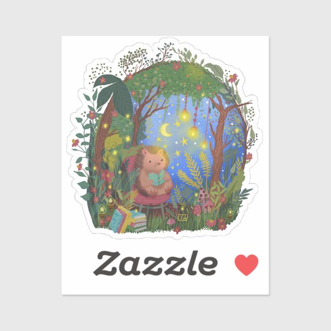 Stella's Starry Storytime Hand gezeichnet von Tia Aufkleber (Blatt)