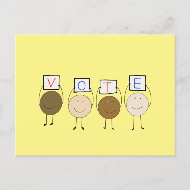 STELLE AUF UND STIMME POSTKARTE (Vorderseite)