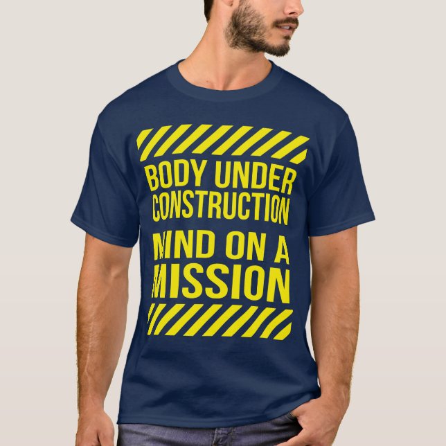 Stelle im Bau, im Hinterkopf über eine Mission T-Shirt (Vorderseite)