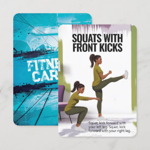 Stellen mit Kicks-Fitness-Karte mit blauem Hinterg Save The Date