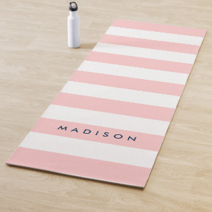 Stellen Sie den Namen Preppy Corp Pink & White Str Yogamatte
