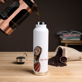 Stellen Sie den strahlenden Jesus auf weißem Hinte Trinkflasche