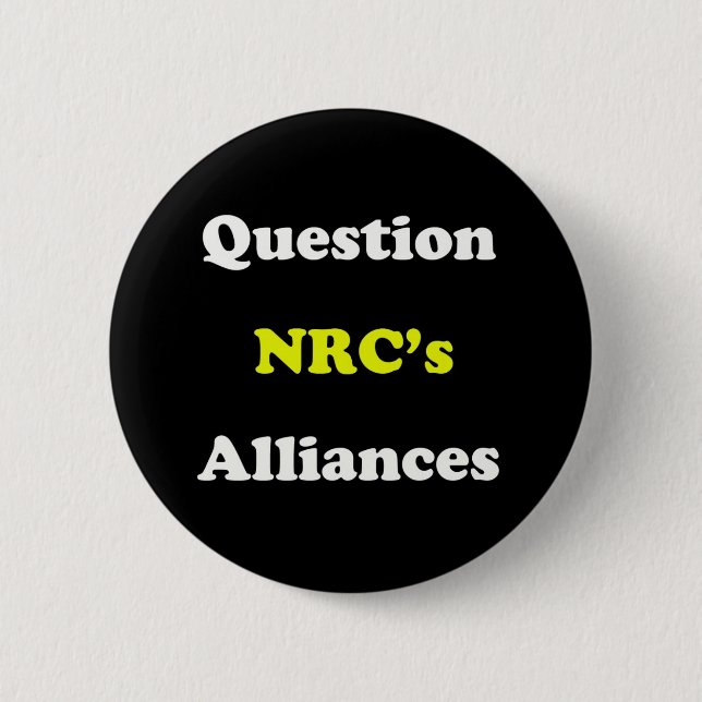 Stellen Sie die Bündnisse des NRCS in Frage Button (Vorderseite)