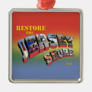 Stellen Sie die Jersey-Uferverzierung wieder her Silbernes Ornament