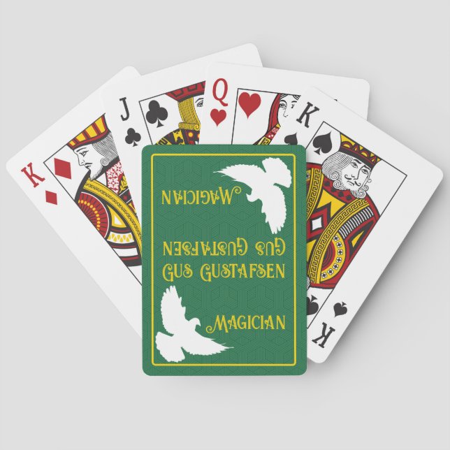 Stellen Sie die Karten der weißen Dose des Magiers Spielkarten (Rückseite)