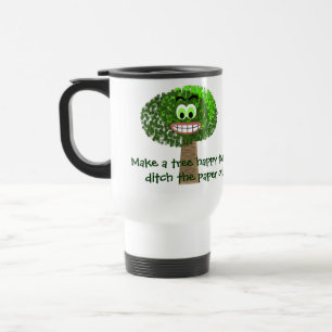 Stellen Sie einen Baum glücklich keine Reisebecher