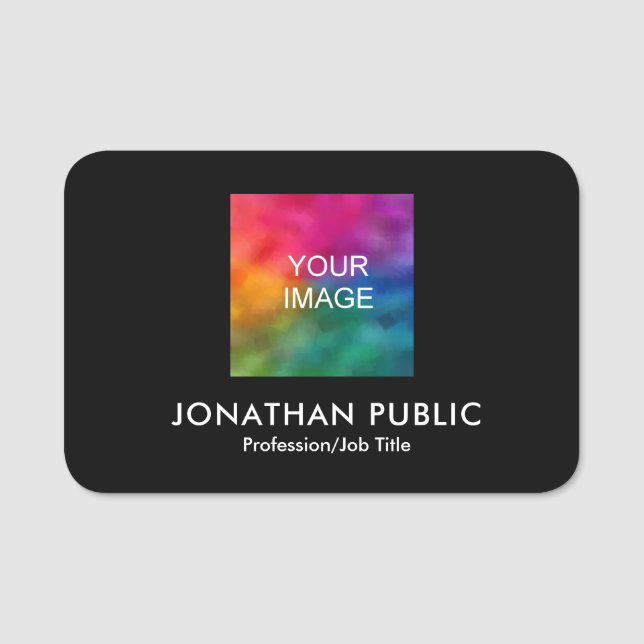 Stellen Sie hier Ihr Foto oder Logo individuell ei Namensschild (Vorderseite)