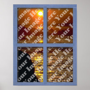 Stellen Sie Ihr eigenes blaues hölzernes Poster