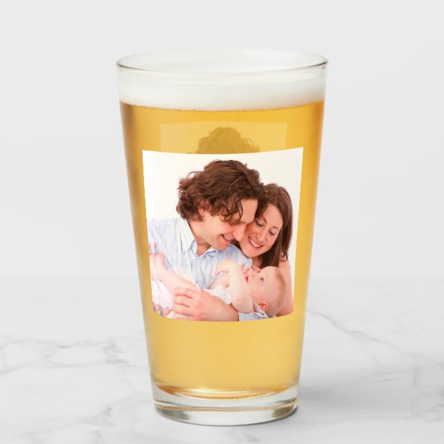 Stellen Sie Ihr eigenes Familien-Foto her Glas (Rückseite (gefüllt))