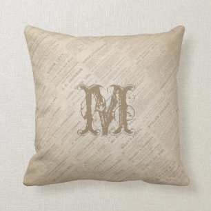 Stellen Sie Ihr eigenes Monogramm-Vintages Kissen