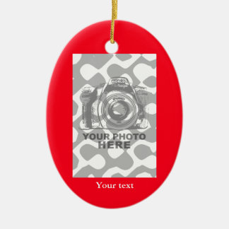 Stellen Sie Ihr eigenes ovale Verzierungs-rotes Keramik Ornament