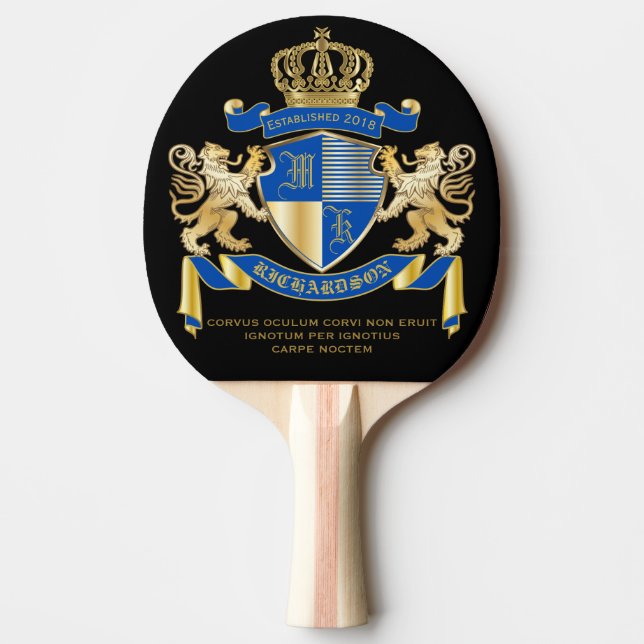 Stellen Sie Ihr eigenes Wappen blaues Tischtennis Schläger (Vorderseite)