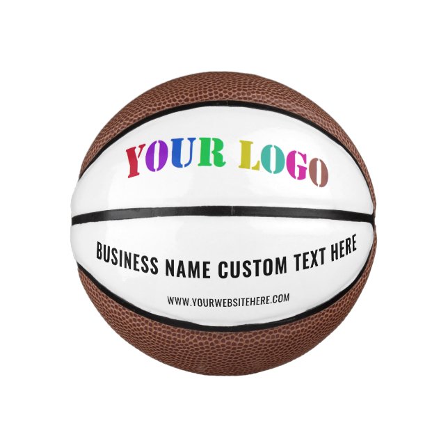 Stellen Sie Ihr Firmenlogo und Text-Basketball ein Mini Basketball (Vorderseite)