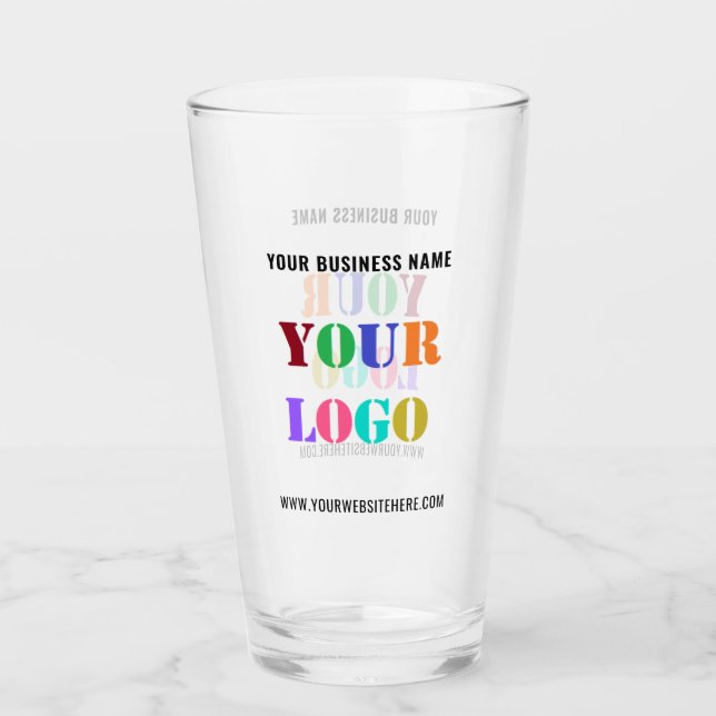 Stellen Sie Ihr Firmenlogo und Text-Business-Glass Glas (Vorderseite)