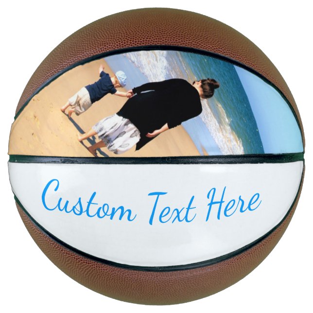 Stellen Sie Ihr Foto-Basketballgeschenk mit Textna Basketball (Vorderseite)