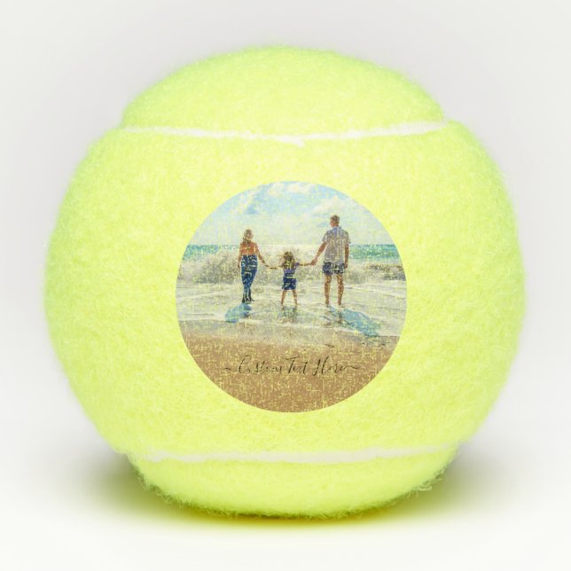 Stellen Sie Ihr Foto Tennisball-Geschenk mit Text  Tennisbälle (Vorderseite)