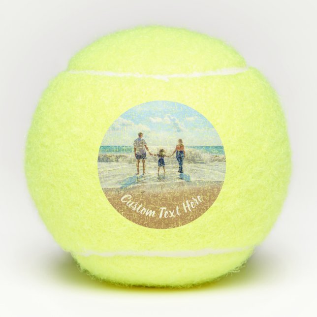 Stellen Sie Ihr Foto Tennisball-Geschenk mit Text  Tennisbälle (Vorderseite)