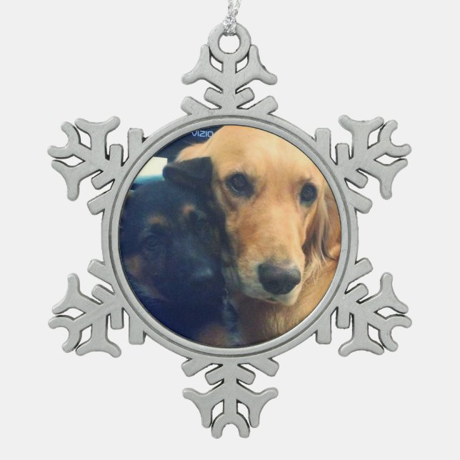 Stellen Sie Ihre eigene kundenspezifische Schneeflocken Zinn-Ornament (Vorderseite)