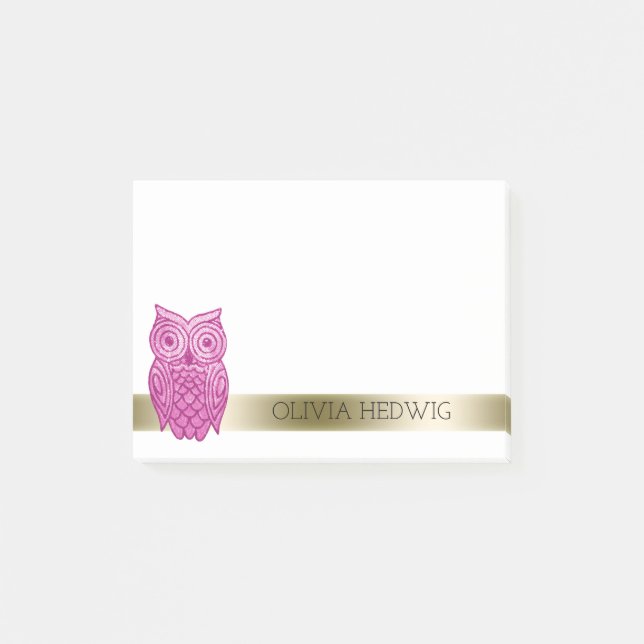 Stellen Sie Ihre eigene Namens| niedliche rosa Post-it Klebezettel (Vorderseite)