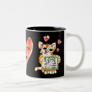 Stellen Sie Ihre eigene niedliche Katzen-Tasse her Zweifarbige Tasse