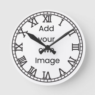 Stellen Sie Ihre eigene (römische Zahl) Wall-Uhr e Runde Wanduhr