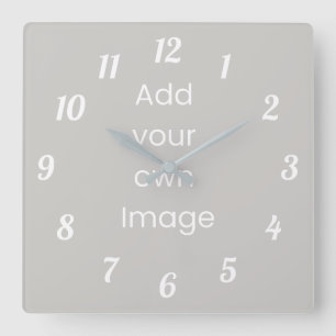 Stellen Sie Ihre eigene (weiße Zahl) Wall-Uhr ein Quadratische Wanduhr