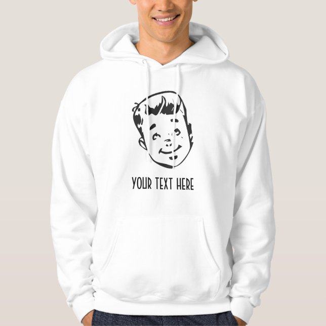 STELLEN SIE IHRE EIGENEN RETRO JUNGEN-GESCHENKE HOODIE (Vorderseite)