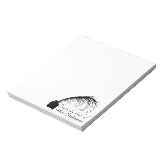 Stellen Sie Ihre eleganten Logofedern mit Quill &  Notizblock (Rotiert)