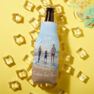 Stellen Sie Ihre Foto Flasche Cooler mit Text ein. Flaschenkühler
