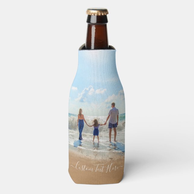 Stellen Sie Ihre Foto Flasche Cooler mit Text ein. Flaschenkühler (Flaschenvorderseite)