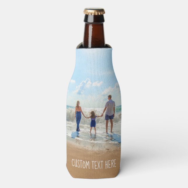 Stellen Sie Ihre Foto Flasche Cooler mit Text ein. Flaschenkühler (Flaschenvorderseite)