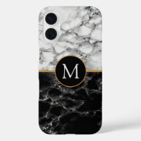 Stellen Sie Ihre Letter Schwarz-weiß Marble iPhone