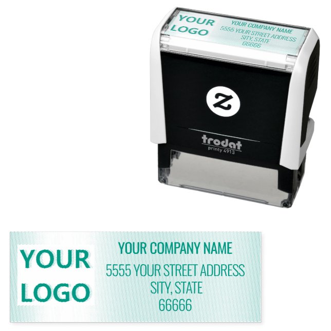 Stellen Sie Ihre Logo-Adresse selbst-farbige Brief Permastempel (Beispiel)