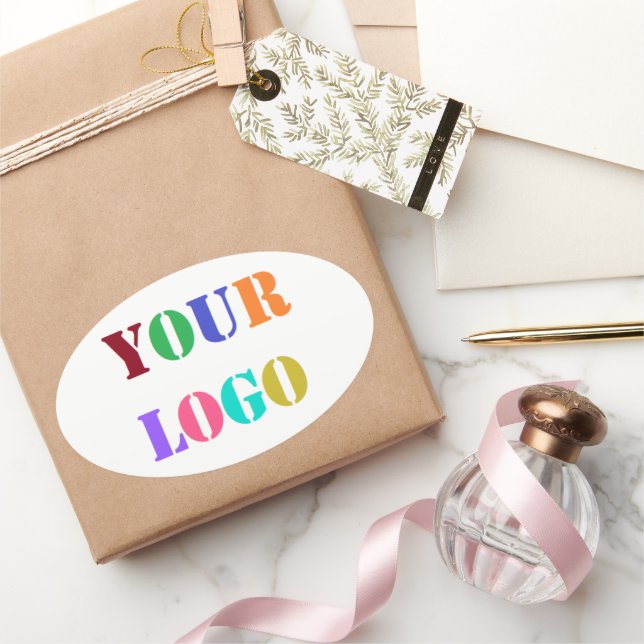 Stellen Sie Ihre Logo- oder Foto-Business-Aufklebe Ovaler Aufkleber (Schenken)
