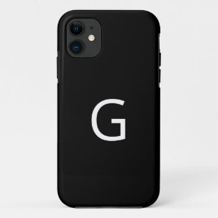 Stellen Sie Ihre Monogramm, weiß auf schwarz Case-Mate iPhone Hülle