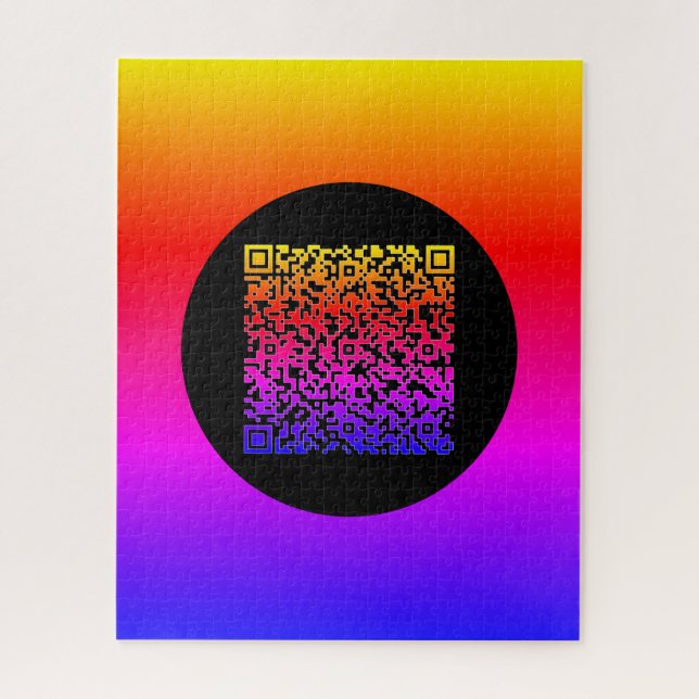 Stellen Sie Ihre QR Code Scan Info Puzzle farbenfr (Vertikal)