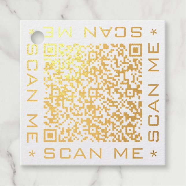 Stellen Sie Ihre QR Code Scan-Info-Vorzüge oder Ge Geschenkanhänger (Vorderseite)