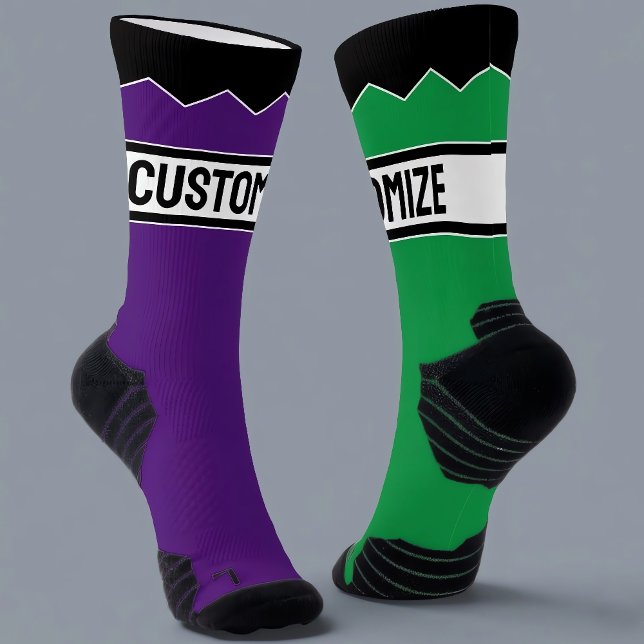 Stellen Sie Ihren eigenen Personalisierten Text un Socken (Make your own custom text and color socks. Personalize with your own name or other text.)