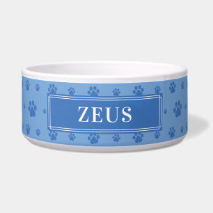 Stellen Sie Ihren Hundenamen Blue Paws Keramik Pet Napf