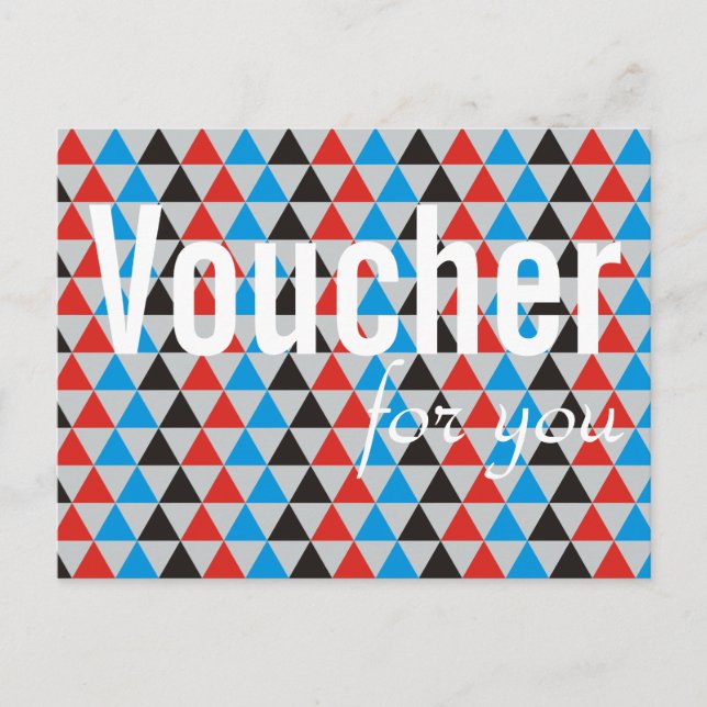 Stellen Sie Ihren Voucher mit Text, Zeichen, Bild  Postkarte (Vorderseite)