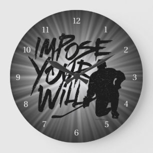 Stellen Sie Ihren Willen (Hockey) große Uhr